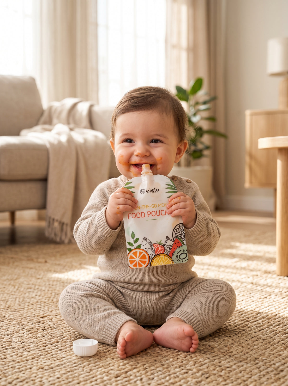 NOYAMIO® 6'lı Bulaşık Makinesinde Yıkanabilir Çift Kilitli Bebek Mama ve Gıda Poşeti Seti (150 ml)