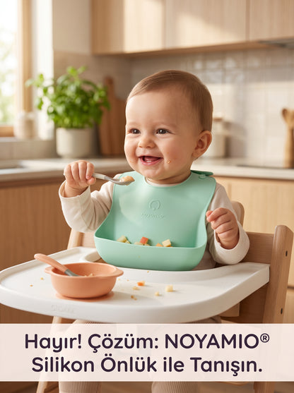 NOYAMIO® Silikon Önlük | Mint Yeşil