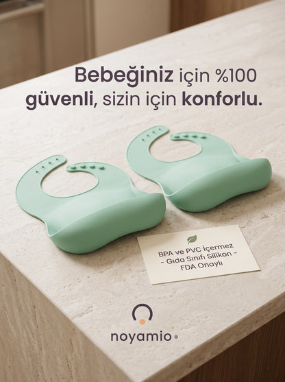 NOYAMIO® Silikon Önlük | Mint Yeşil