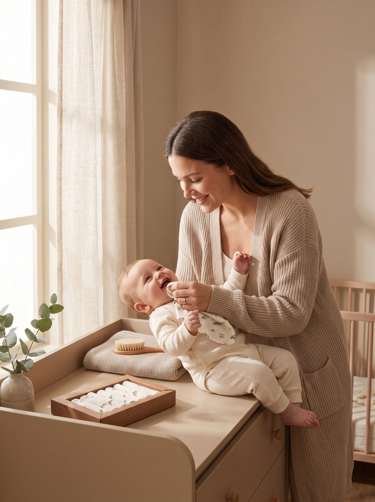 NOYAMIO® %100 Organik Pamuklu 'BEEP BEEP' Desenli 7'li Bebek Ağız ve Bakım Mendili Seti